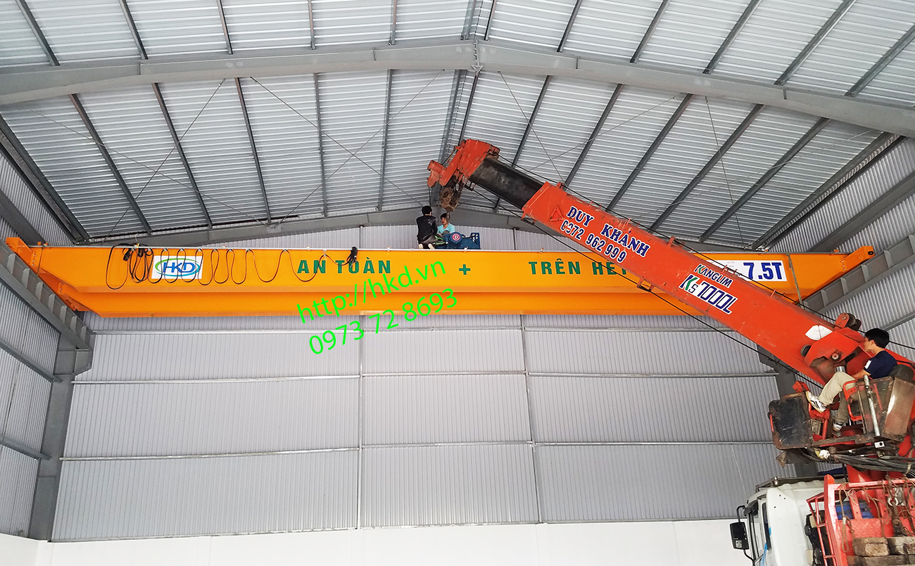 cầu trục dầm đôi 7.5 tấn lắp tại TP. Nam Định