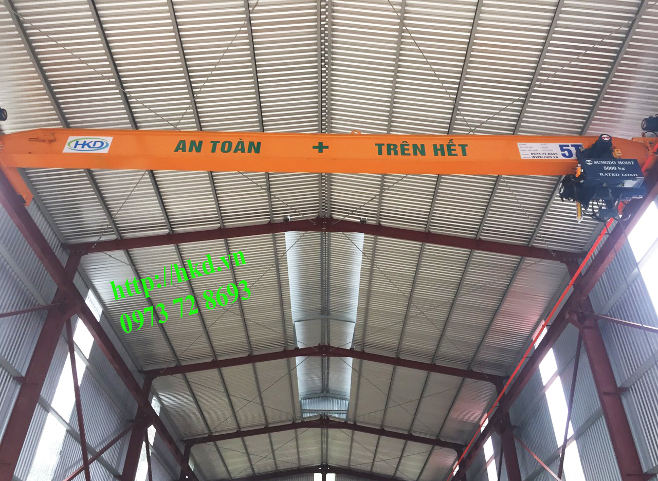 cầu trục dầm đơn 5 tấn cấu hình chuẩn đầy đủ tại Nghệ An