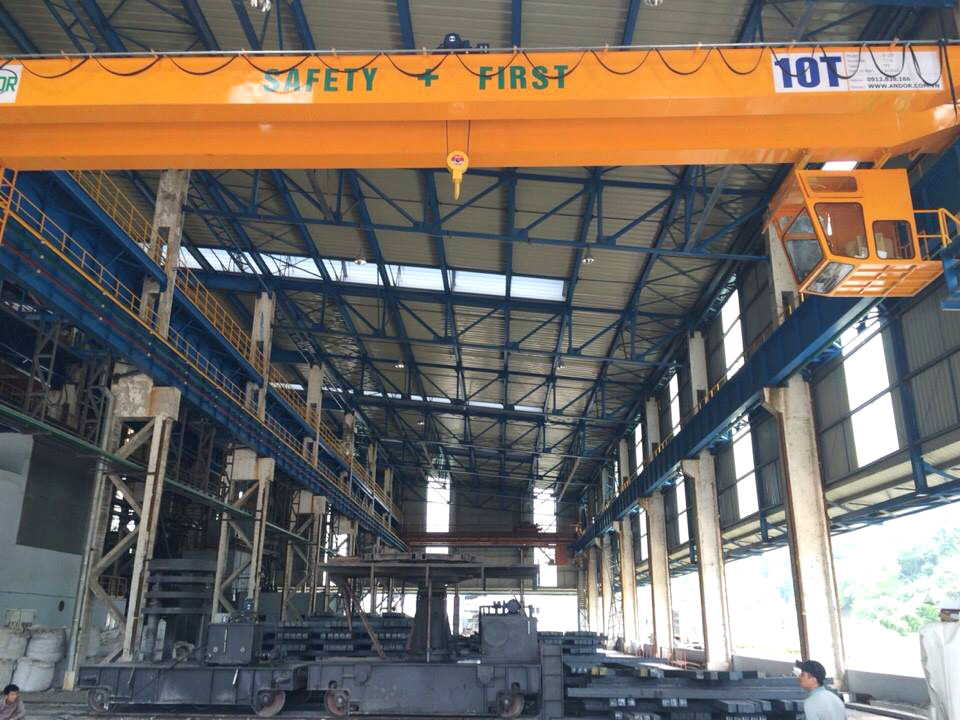 Cầu trục dầm đôi 10 tấn lắp tại Nam Định