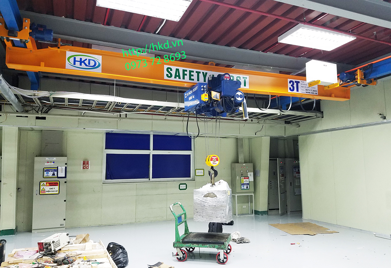Cầu trục treo dầm đơn 3 tấn HKD Crane cung cấp